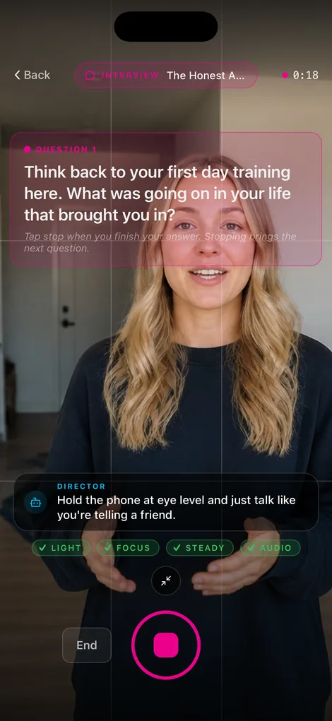 An AI voice interview in progress on the phone