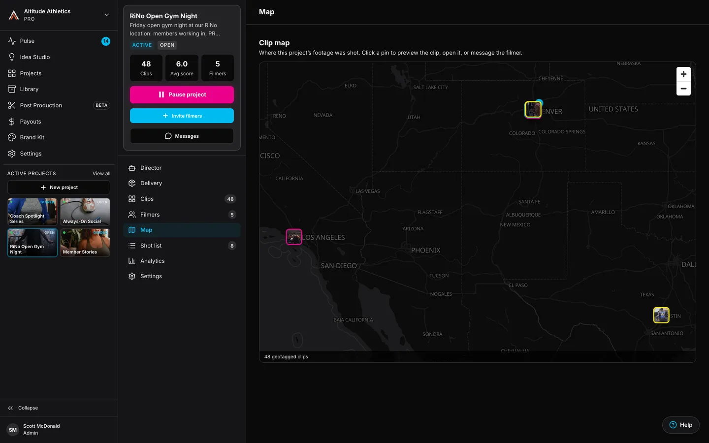 The clip map: where every clip was filmed, pin by pin