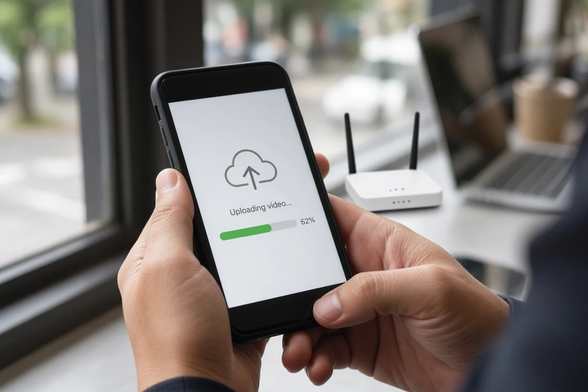 Uploading interview clips from a phone over Wi-Fi