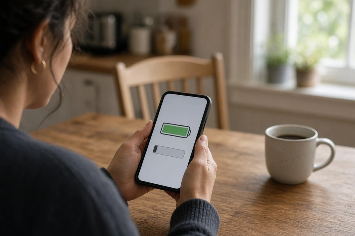 Checking battery and storage on a phone before a remote interview